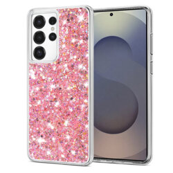 Husa cu sclipici Samsung Galaxy S25 Ultra Techsuit Sparkly Glitter, roz