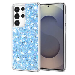 Husa cu sclipici Samsung Galaxy S25 Ultra Techsuit Sparkly Glitter, bleu