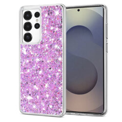 Husa cu sclipici Samsung Galaxy S25 Ultra Techsuit Sparkly Glitter, magenta