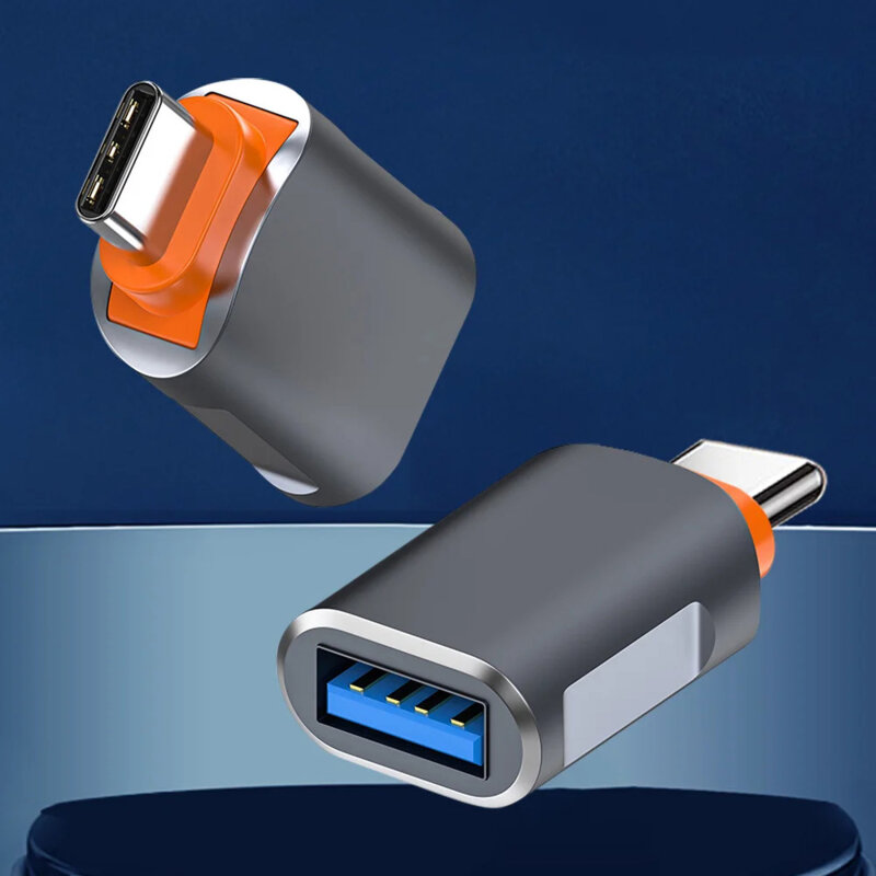 Adaptor OTG premium USB la Type-C, 6A, 5Gbps Techsuit A9, gri