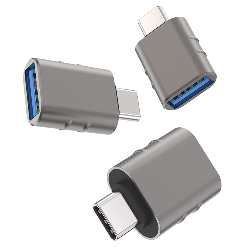 Adaptor OTG premium USB 3.0 la Type-C, 3A, 5Gbps Techsuit A10, gri
