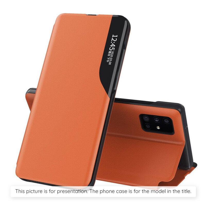 Husa Honor 400 Eco Leather View flip tip carte, portocaliu