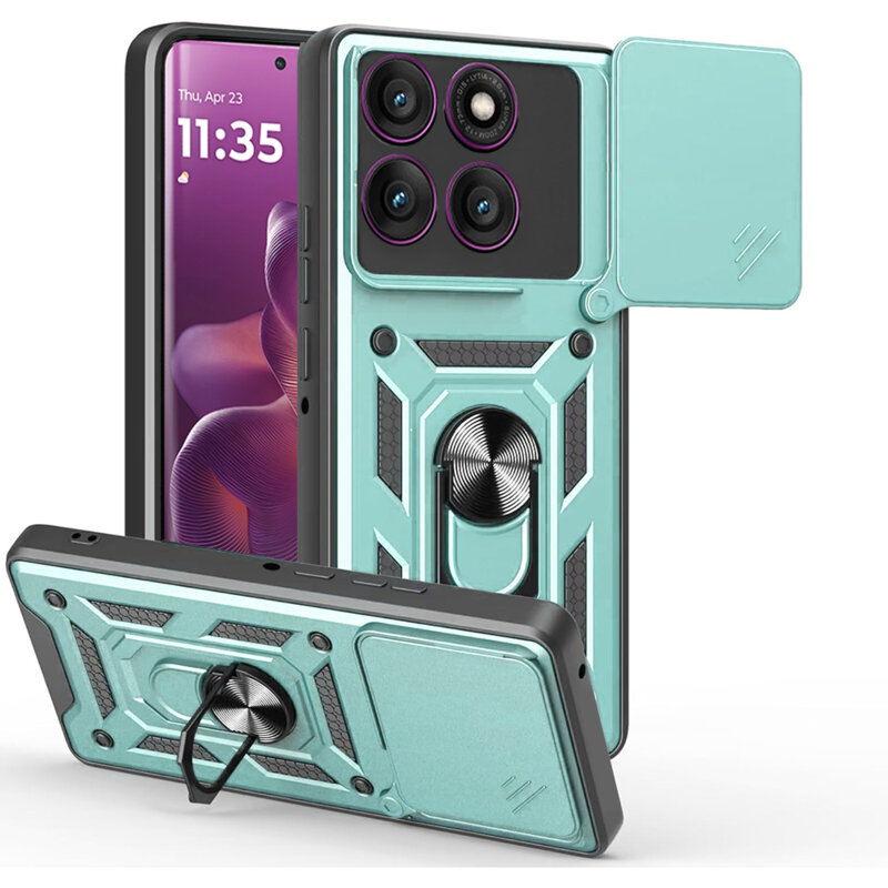 Husa Motorola Edge 60 Pro protectie camera Techsuit CamShield Series, verde