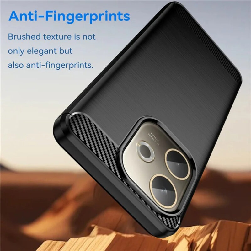 Husa Oppo Reno14 Techsuit Carbon Silicone, negru