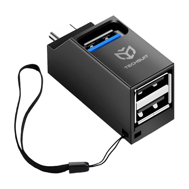 Mini hub Type-C la 2x USB 2.0, 1x USB 3.0 Techsuit EchoLink H10