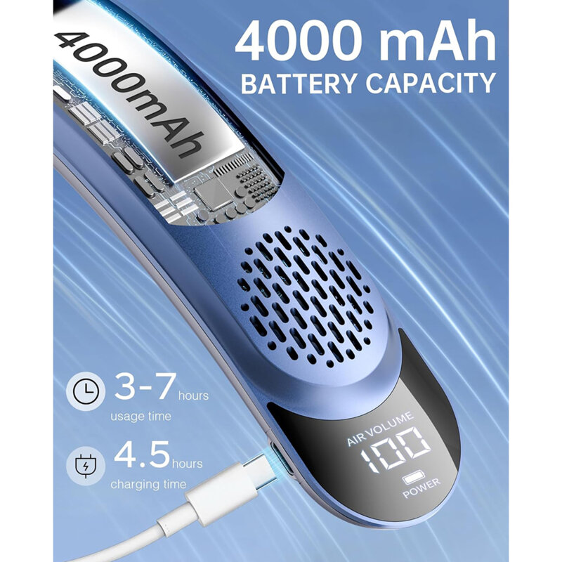 Ventilator portabil pentru gat cu acumulator 4000mAh Techsuit S8