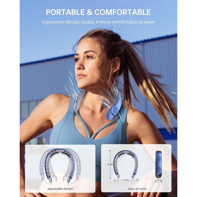 Ventilator portabil pentru gat cu acumulator 4000mAh Techsuit S8