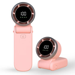 Ventilator de mana portabil premium Type-C Techsuit A9, roz
