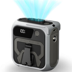 Mini ventilator portabil premium 10000mAh Techsuit Z13, gri