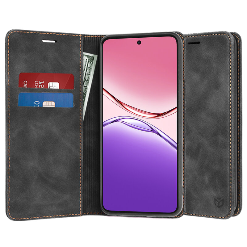 Husa piele Oppo A5 Pro 5G Techsuit Confy Cover, negru