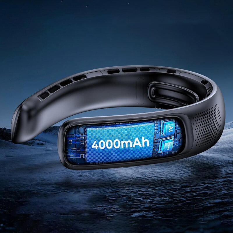 Ventilator portabil pentru gat, cu acumulator Techsuit S11, alb