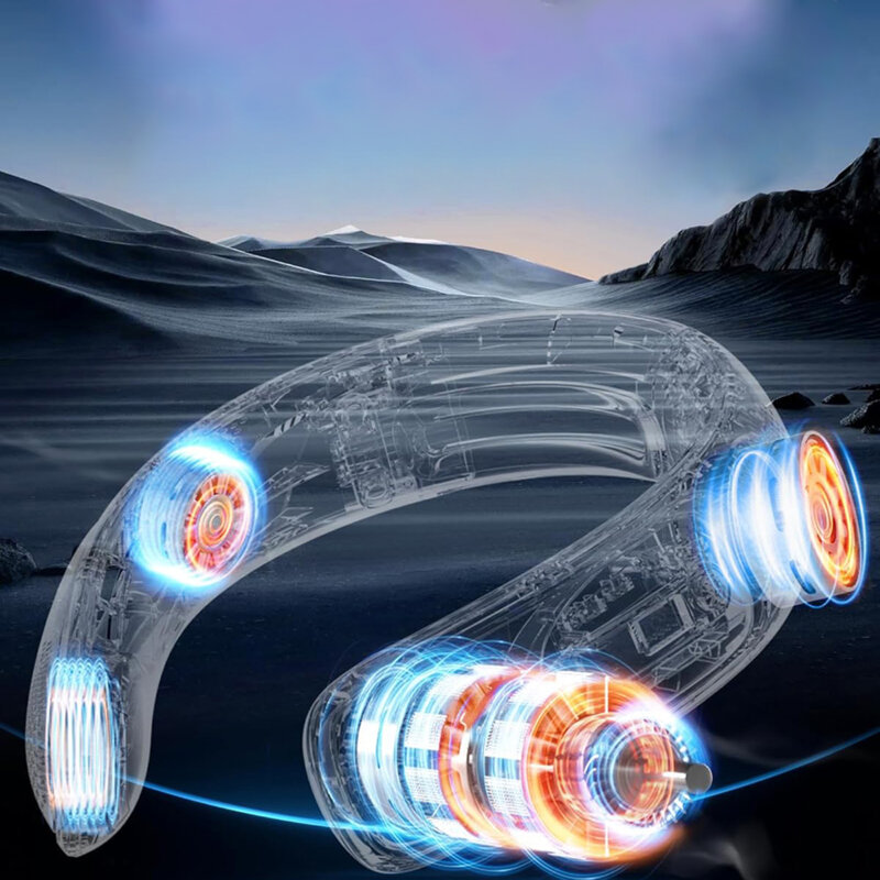 Ventilator portabil pentru gat, cu acumulator Techsuit S11, alb