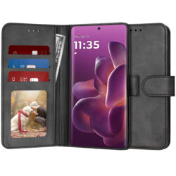 Husa 360 Motorola Edge 60 Pro Techsuit Diary Book, negru