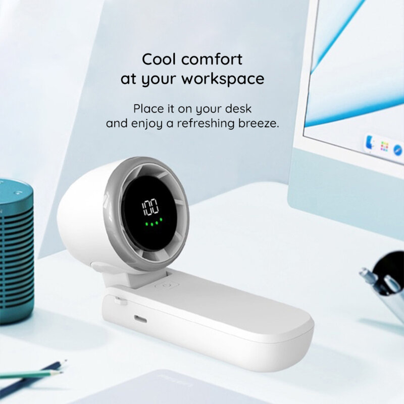 Ventilator de mana portabil premium Type-C Techsuit A9, negru