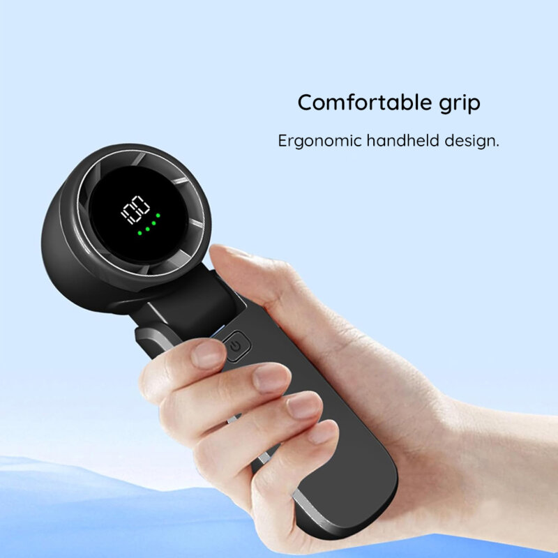 Ventilator de mana portabil premium Type-C Techsuit A9, negru