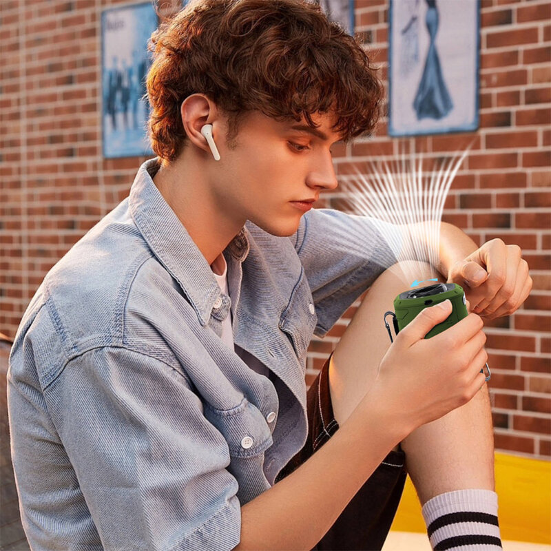 Mini ventilator portabil premium 5000mAh Techsuit Z14, gri