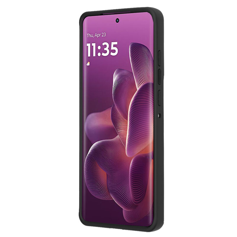 Husa Motorola Edge 60 Pro Techsuit Glinth cu inel suport stand magnetic, negru