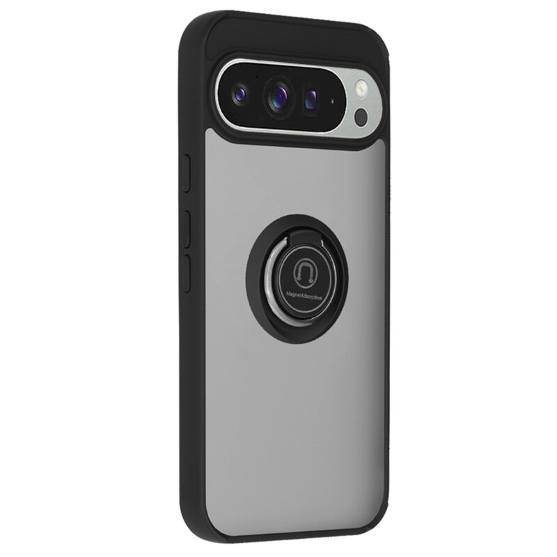 Husa Google Pixel 9 Pro XL Techsuit Glinth cu inel suport stand magnetic, negru
