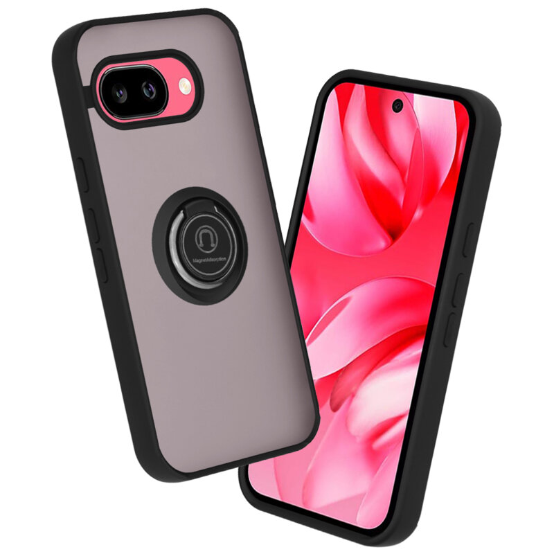Husa Google Pixel 9a Techsuit Glinth cu inel suport stand magnetic, negru