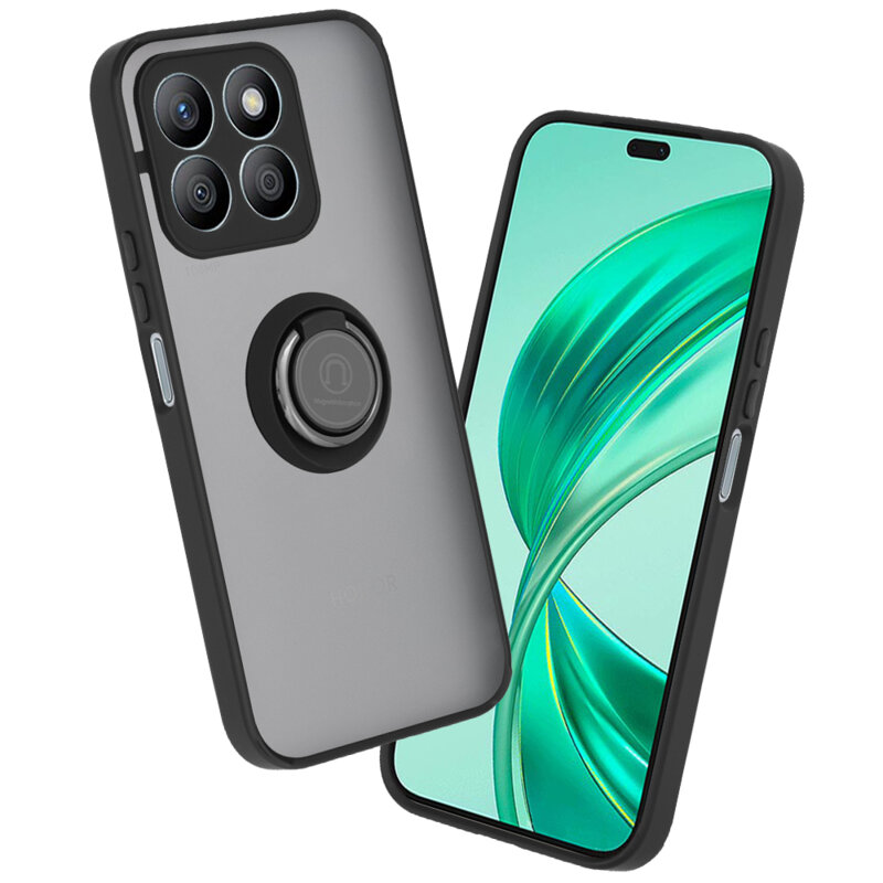 Husa Honor X8b Techsuit Glinth cu inel suport stand magnetic, negru