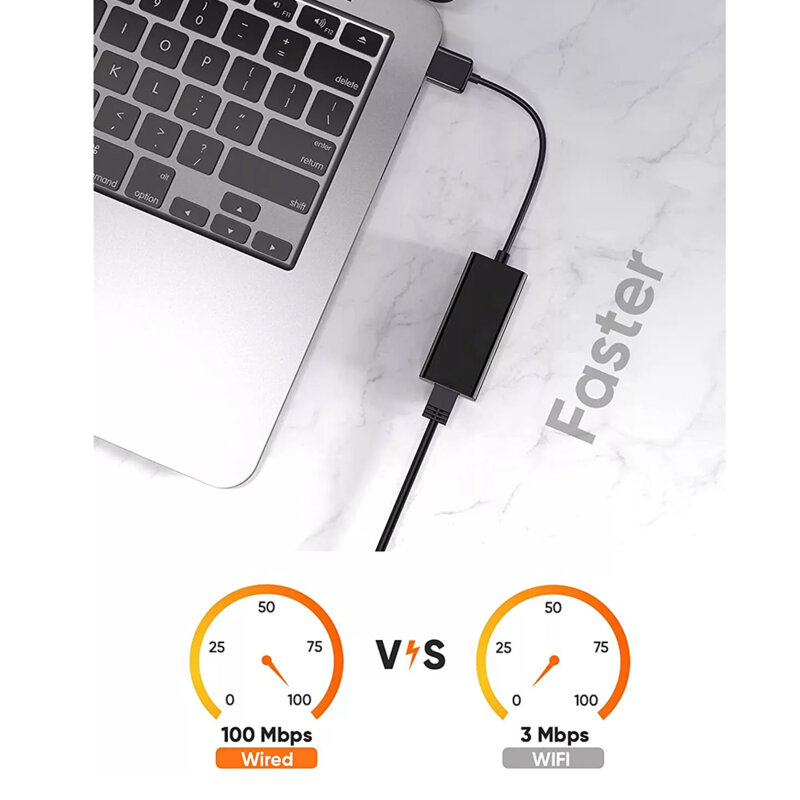 Adaptor USB Male la RJ45 LAN Port Female 100Mbps Techsuit AC19