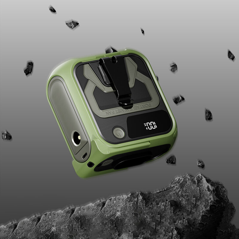 Mini ventilator portabil premium 10000mAh Techsuit Z13, verde