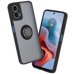 Husa Motorola Moto G34 Techsuit Glinth cu inel suport stand magnetic, negru