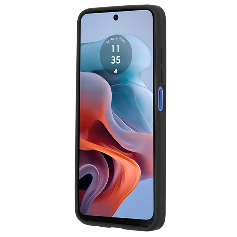 Husa Motorola Moto G34 Techsuit Glinth cu inel suport stand magnetic, negru