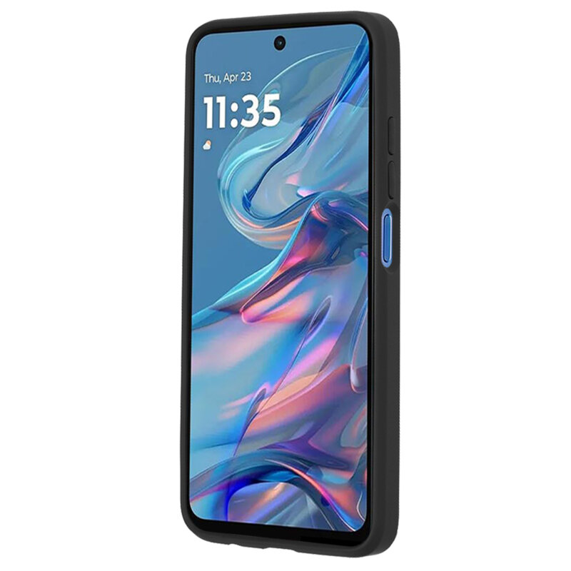 Husa Motorola Moto G45 Techsuit Glinth cu inel suport stand magnetic, negru