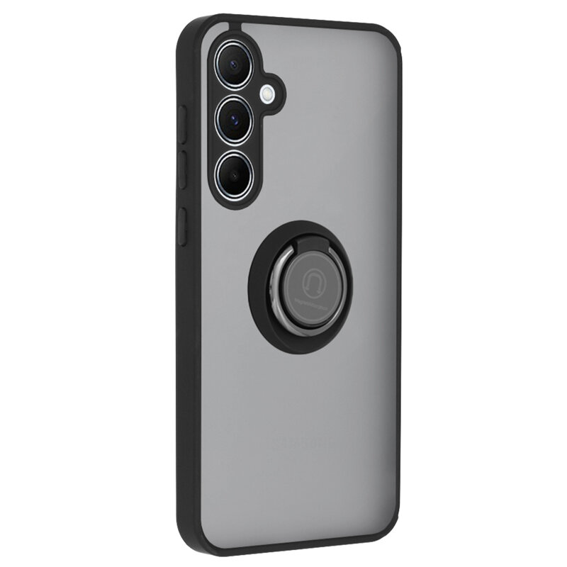Husa Samsung Galaxy A55 5G Techsuit Glinth cu inel suport stand magnetic, negru