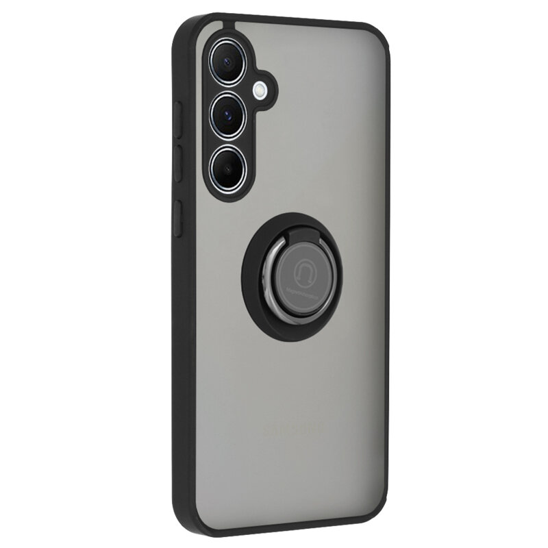 Husa Samsung Galaxy A35 5G Techsuit Glinth cu inel suport stand magnetic, negru