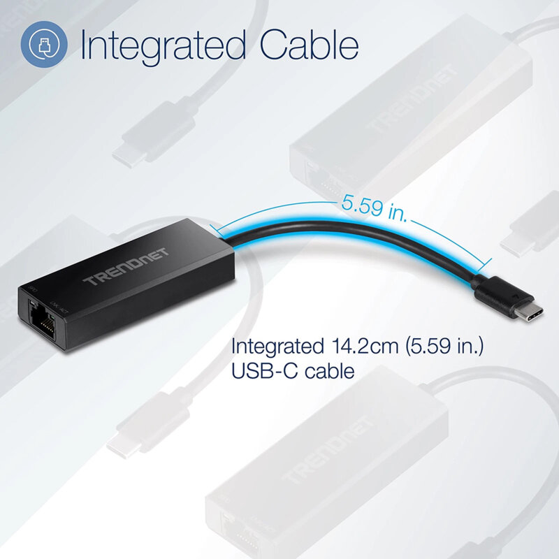 Adaptor USB-C Male la RJ45 LAN Port Female 100Mbps Techsuit AC20