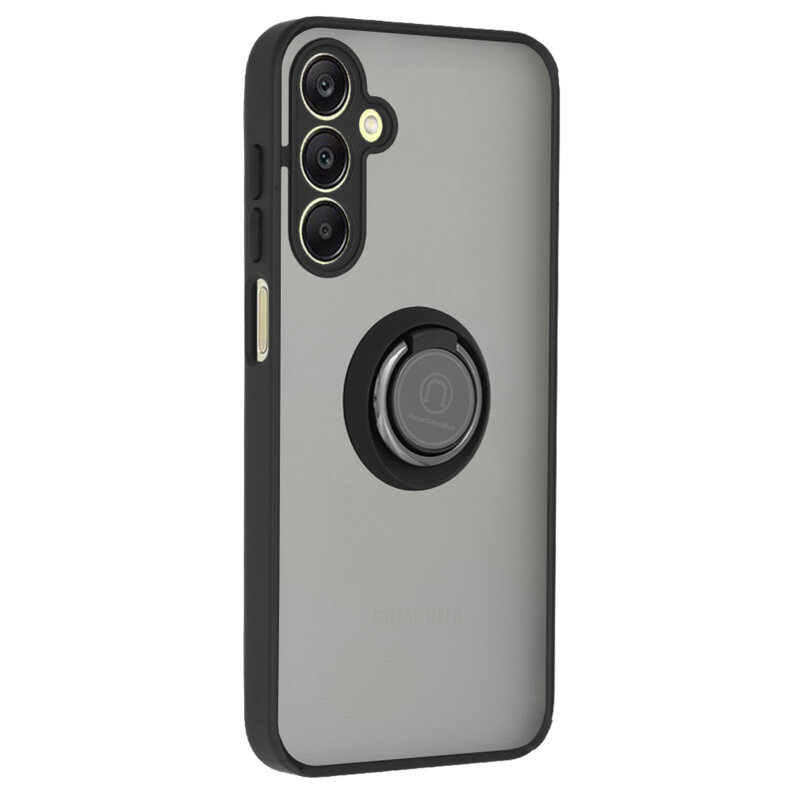 Husa Samsung Galaxy A25 5G Techsuit Glinth cu inel suport stand magnetic, negru