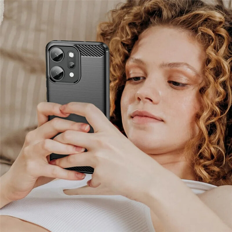 Husa Oppo Reno14 Pro Techsuit Carbon Silicone, negru