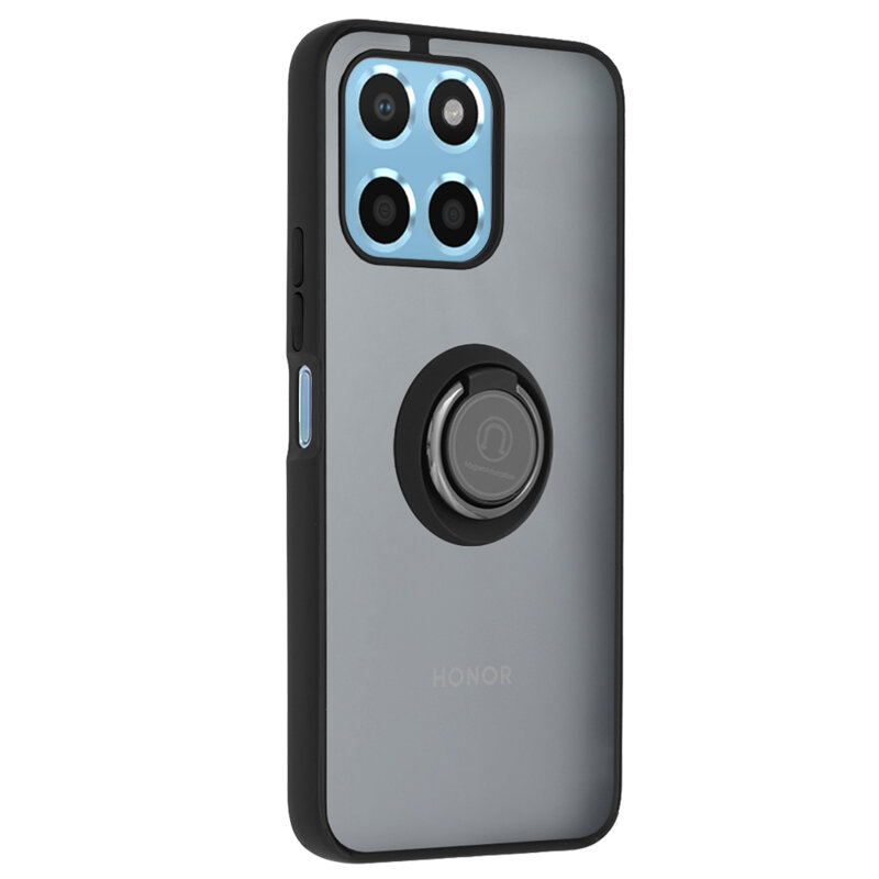Husa Honor X8 5G Techsuit Glinth cu inel suport stand magnetic, negru