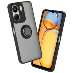 Husa Xiaomi Redmi 13C 4G Techsuit Glinth cu inel suport stand magnetic, negru