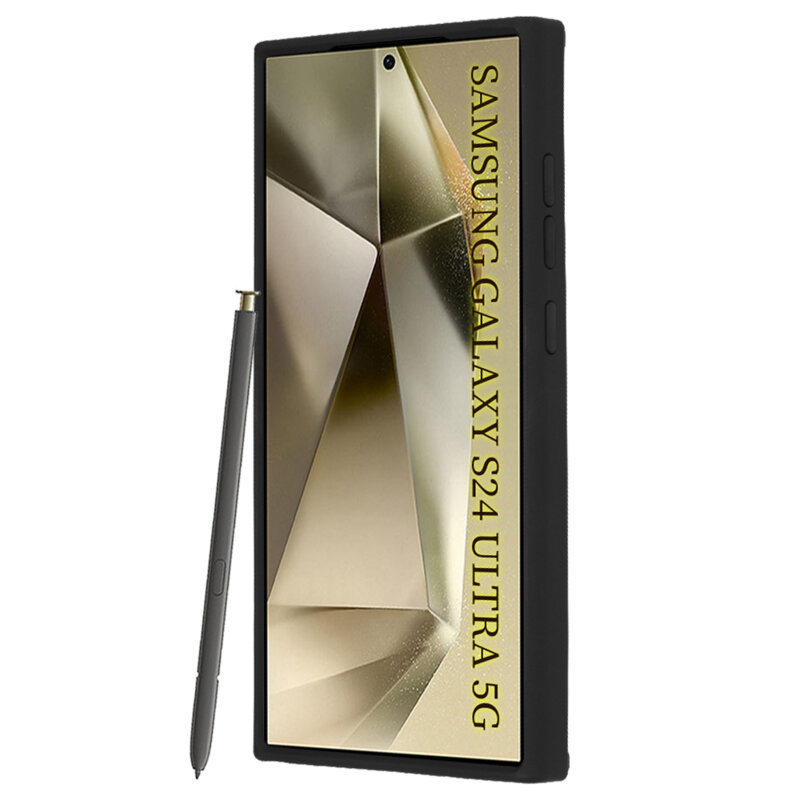 Husa Samsung Galaxy S24 Ultra Techsuit Glinth cu inel suport stand magnetic, negru