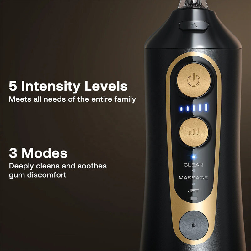 Irigator bucal cu 6 capete, 3 moduri Bitvae C6, 300ml, negru