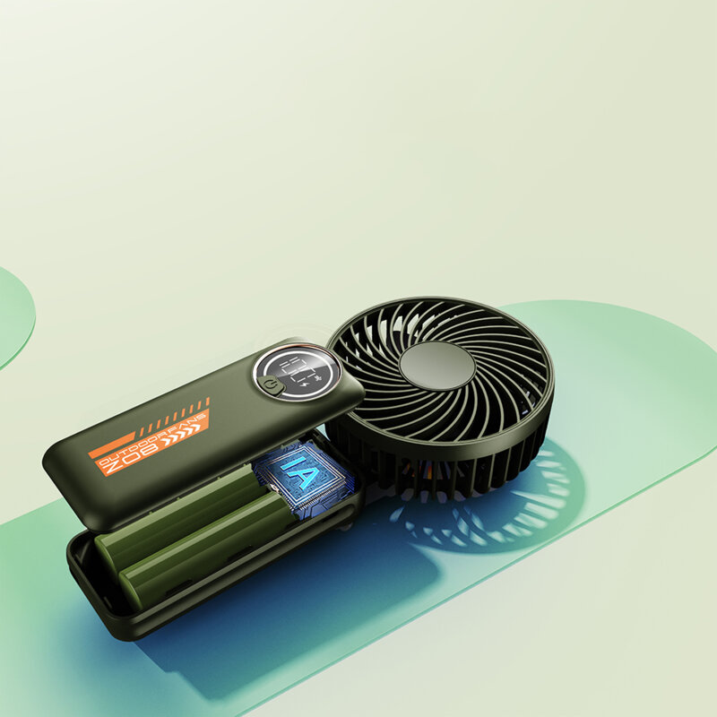 Ventilator de mana portabil premium Type-C Techsuit Z8, alb