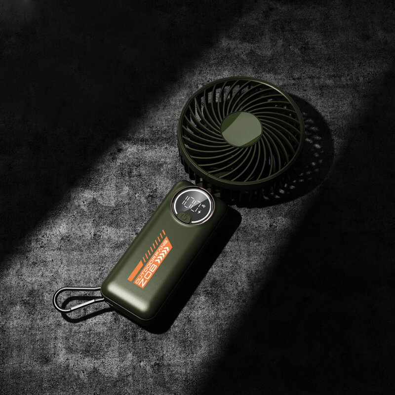 Ventilator de mana portabil premium Type-C Techsuit Z8, verde