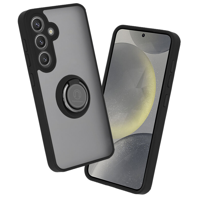 Husa Samsung Galaxy S24 Techsuit Glinth cu inel suport stand magnetic, negru