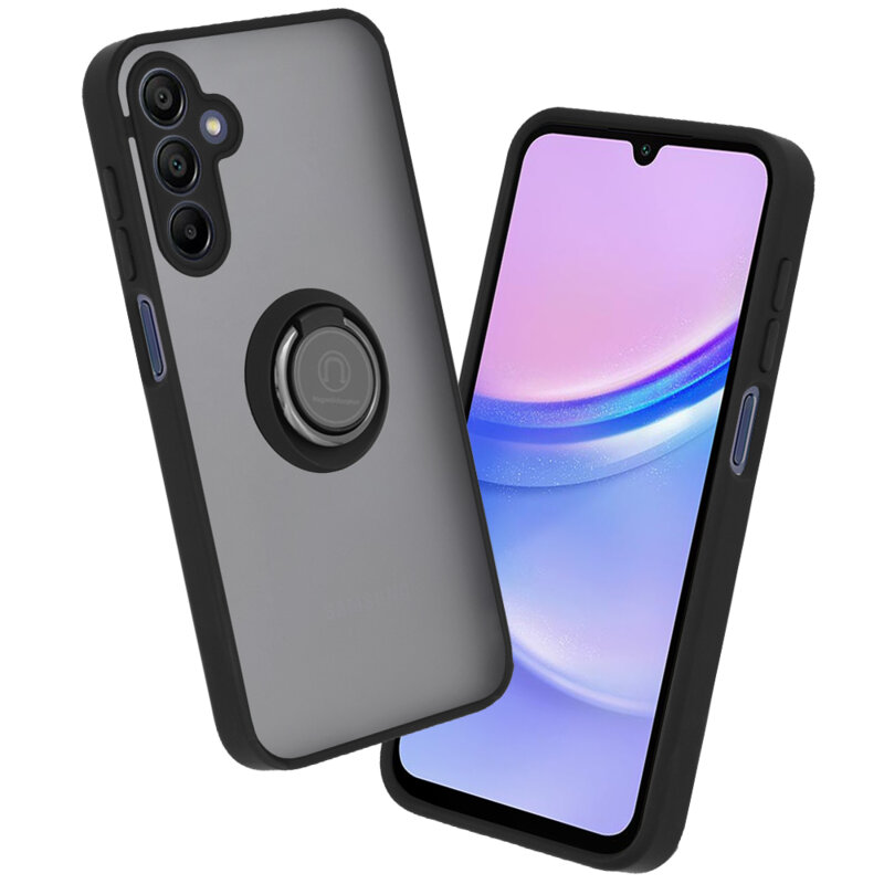 Husa Samsung Galaxy A15 4G Techsuit Glinth cu inel suport stand magnetic, negru