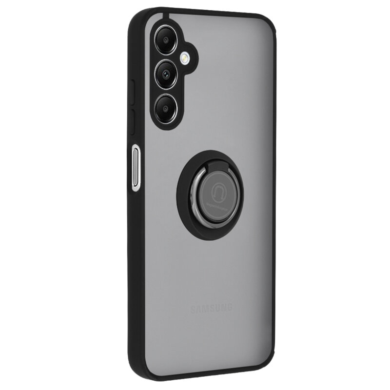 Husa Samsung Galaxy A05s Techsuit Glinth cu inel suport stand magnetic, negru