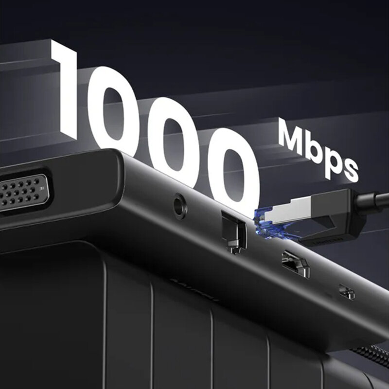 Hub USB-C la 3x Type-C, 2x USB, HDMI, VGA, RJ45, SD/TF Card, Jack 3.5mm Ugreen, 45520