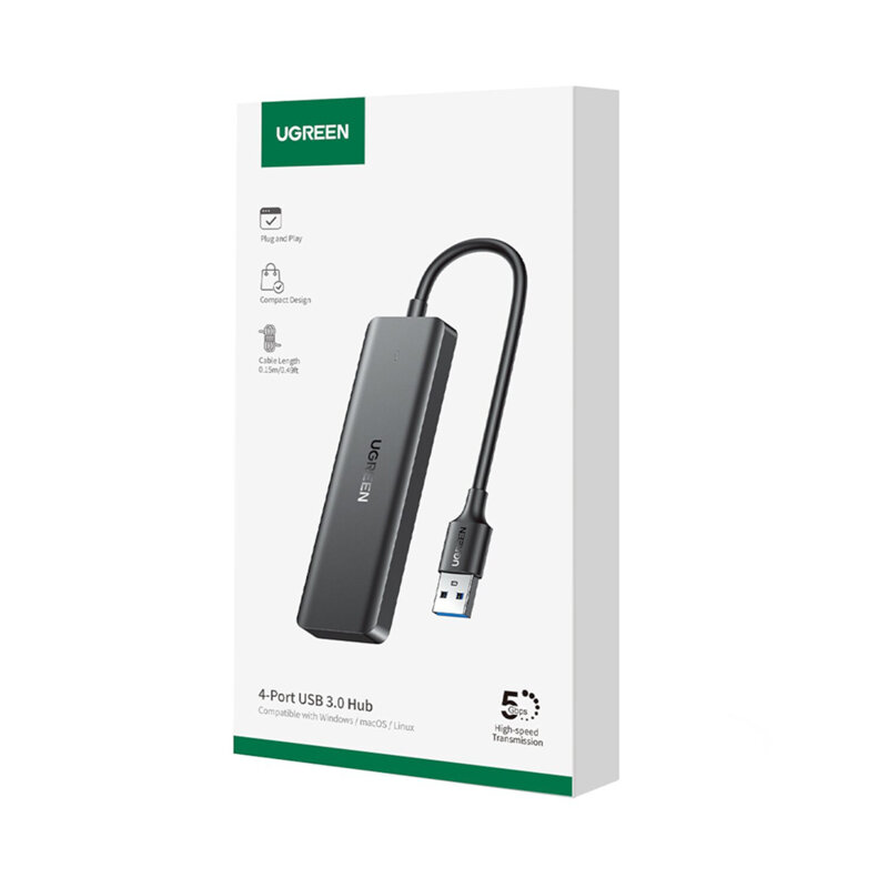 HUB 4in1 USB la 4x USB Ugreen, 5Gbps, 0.15m, 25851