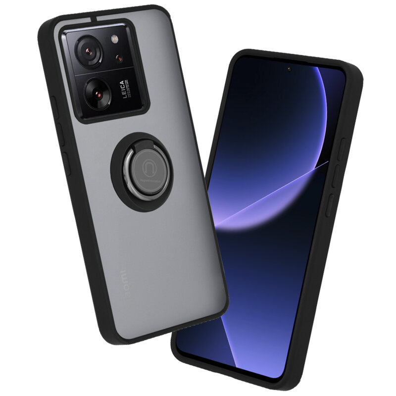 Husa Xiaomi 13T Pro Techsuit Glinth cu inel suport stand magnetic, negru