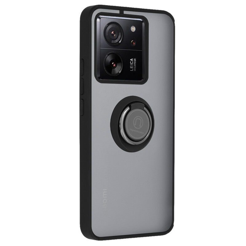 Husa Xiaomi 13T Pro Techsuit Glinth cu inel suport stand magnetic, negru