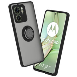 Husa Motorola Edge 40 Techsuit Glinth cu inel suport stand magnetic, negru