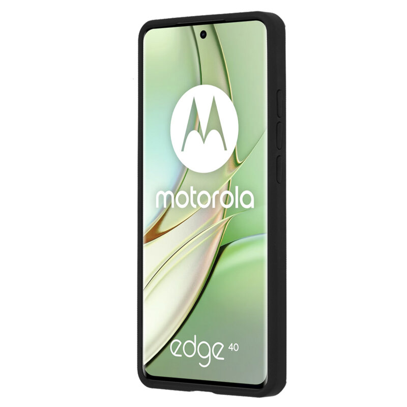 Husa Motorola Edge 40 Techsuit Glinth cu inel suport stand magnetic, negru