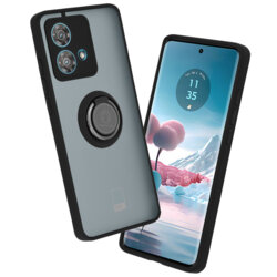 Husa Motorola Edge 40 Neo Techsuit Glinth cu inel suport stand magnetic, negru